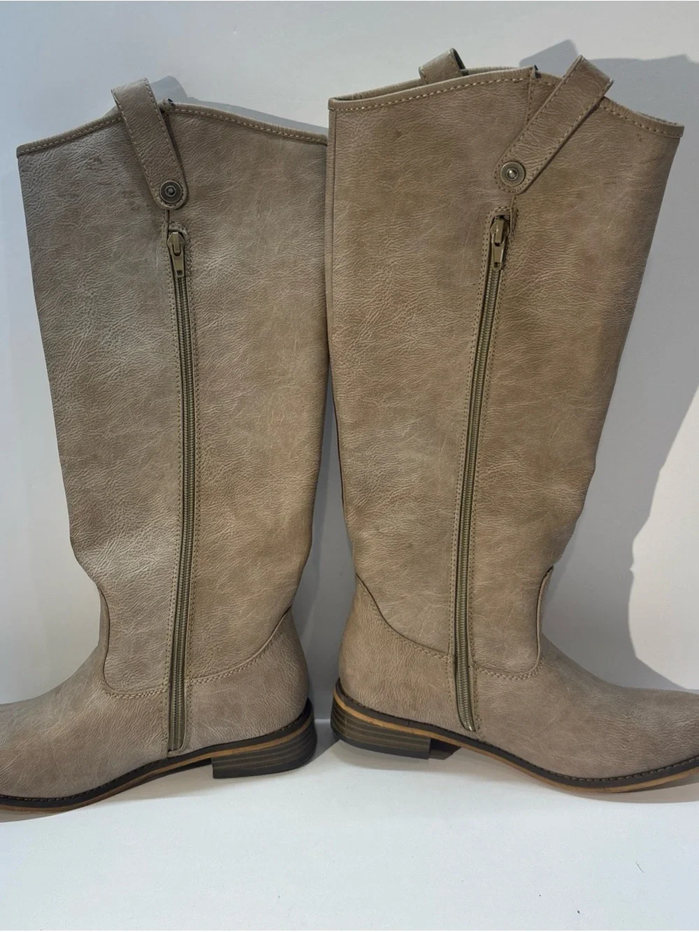 Breckelles Women's Knee high  Riding Boots in Taupe size 8